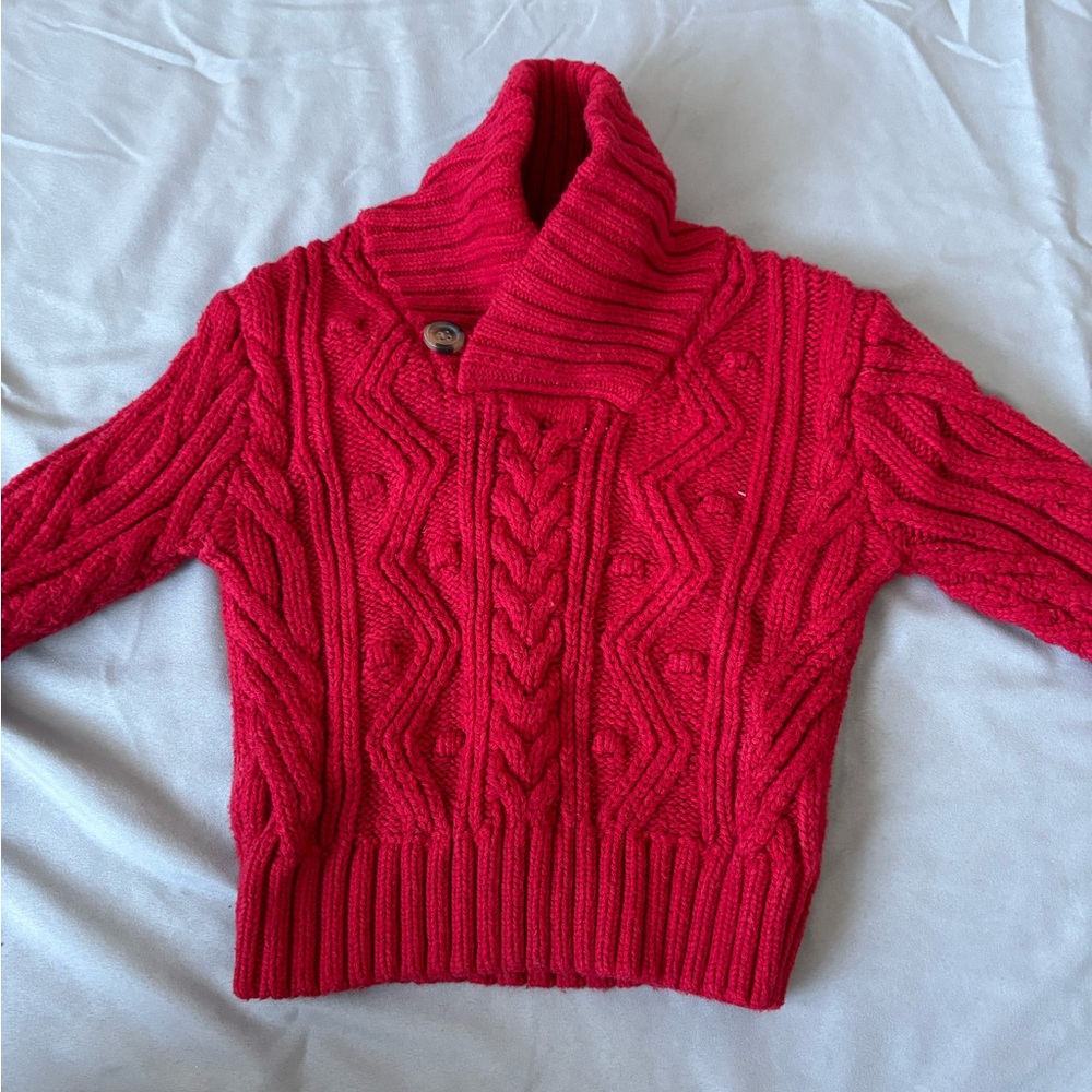 Cat & Jack Vibrant Red Cowl Neck Sweater